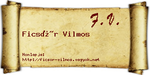 Ficsór Vilmos névjegykártya