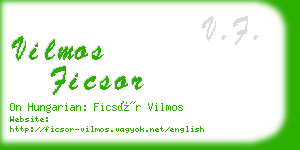 vilmos ficsor business card